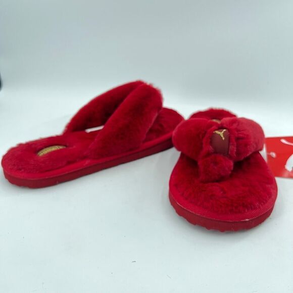 Puma Fluff Flip Slide 'Persian Red Team Gold Women’s Flat Sandals Size 6 - Picture 5 of 12